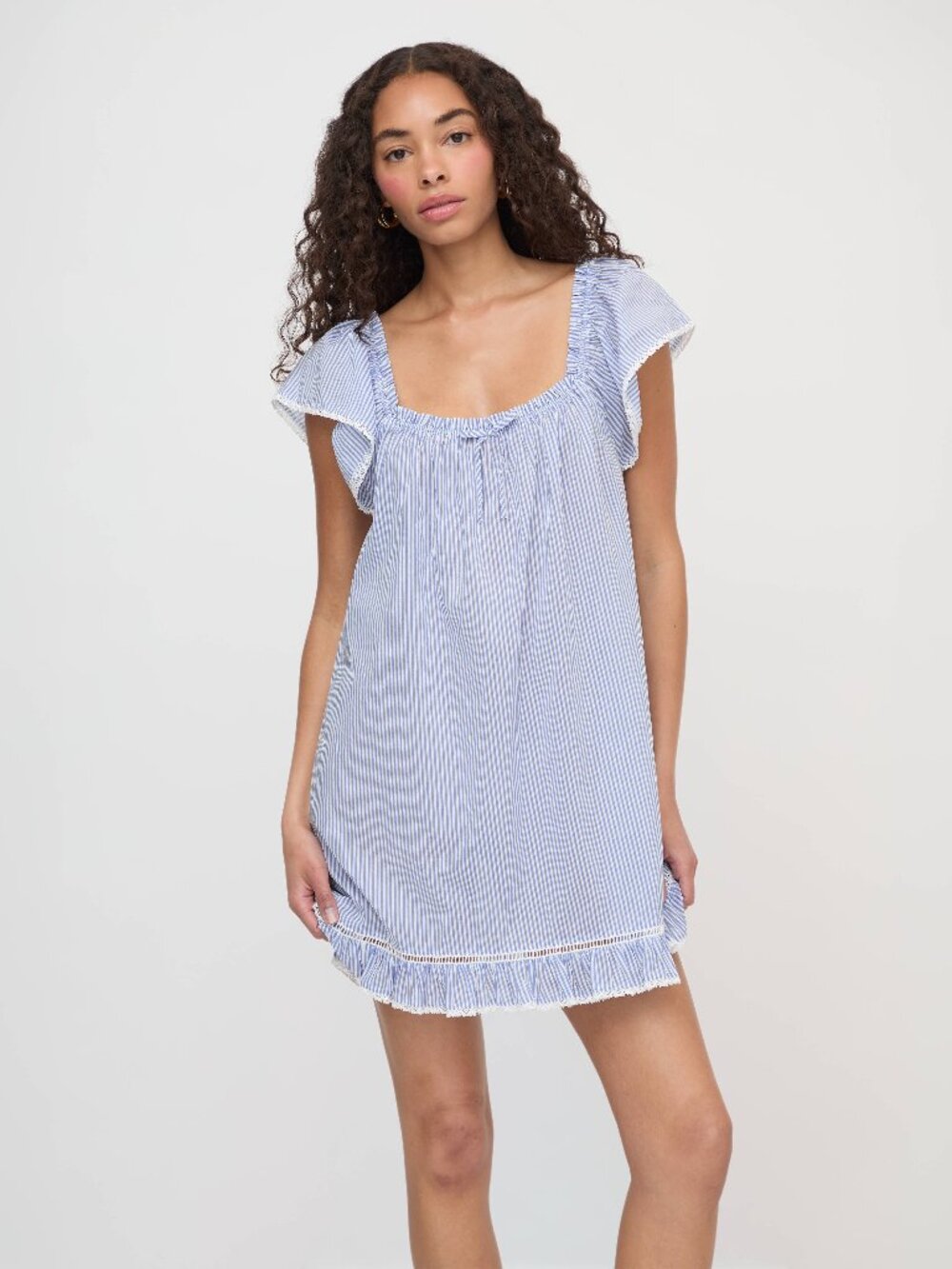 Hill House Home The Lucinda Nightgown - Blue/White Stripe Size XXXXLBlue/White S